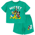 Mickey Mouse French Terry T-Shirt and Shorts Outfit Set