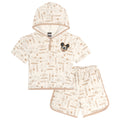 Mickey Mouse Surfboard Loop Terry Cloth Hooded T-Shirt and Shorts Outfit Set