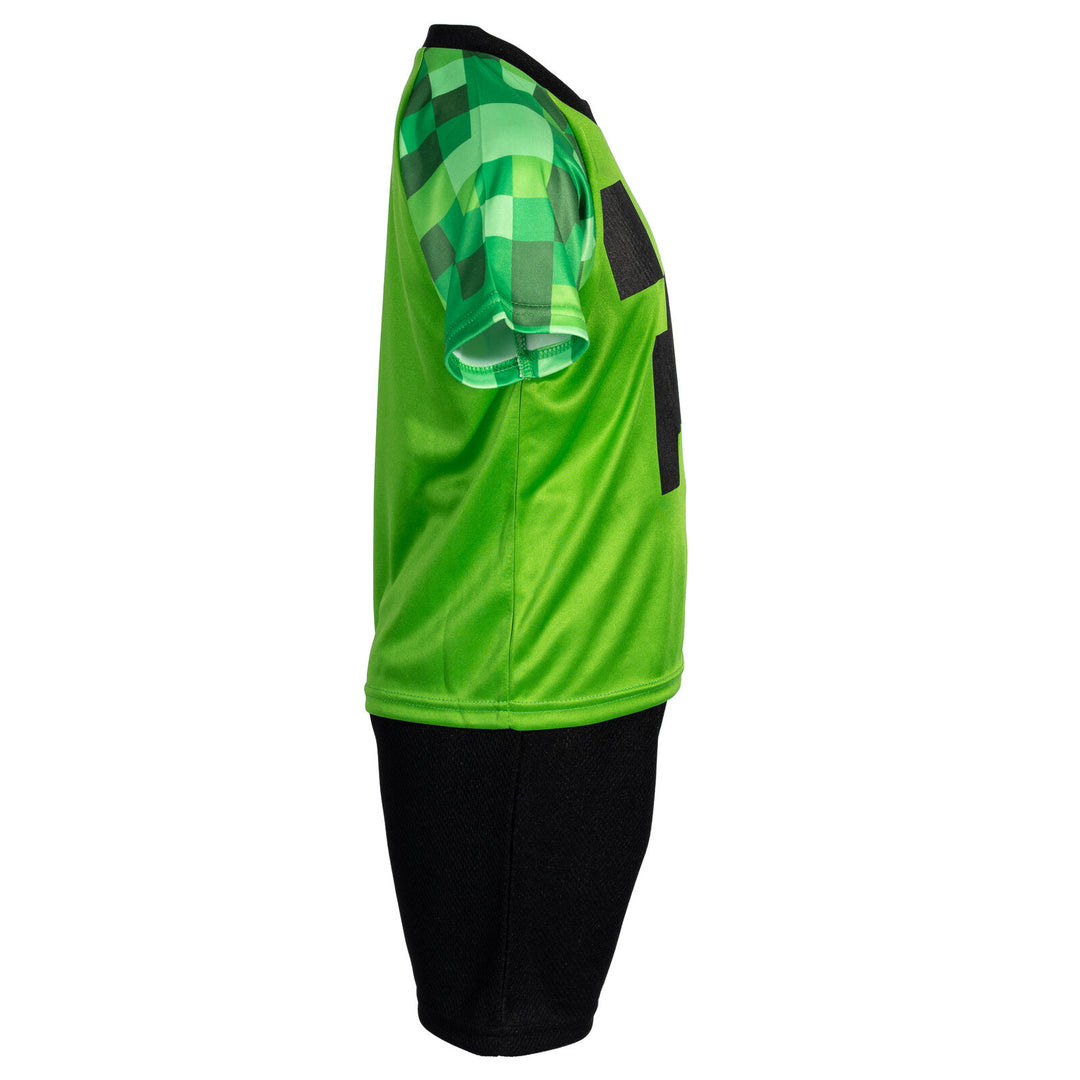 Minecraft Creeper Cosplay T-Shirt and Mesh Shorts Outfit Set