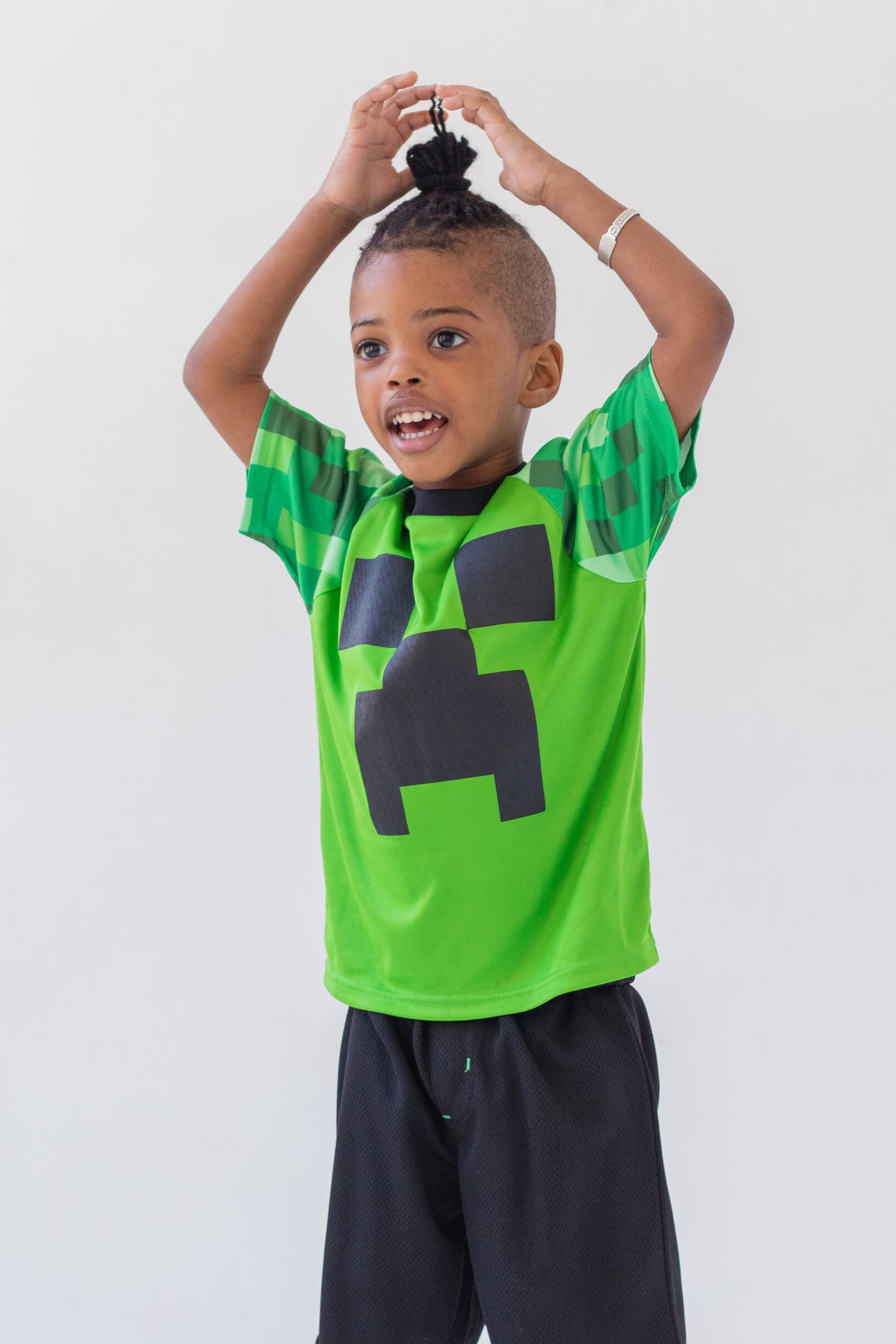 Minecraft Creeper Cosplay T-Shirt and Mesh Shorts Outfit Set