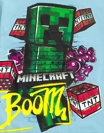 Minecraft Creeper Drop Shoulder T-Shirt and French Terry Shorts Outfit Set