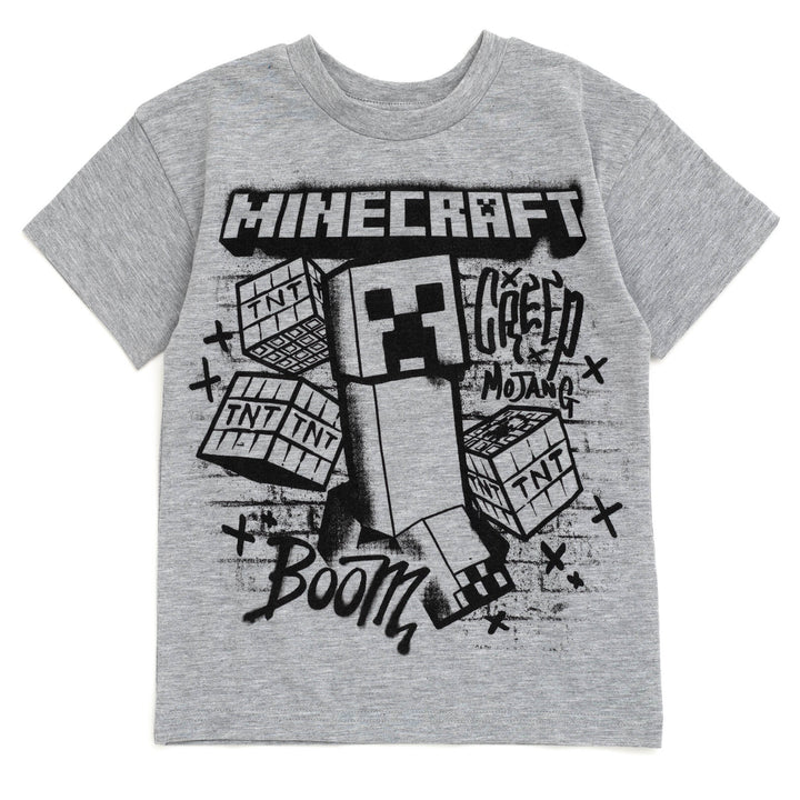 Minecraft Creeper Drop Shoulder T-Shirt and Shorts Outfit Set