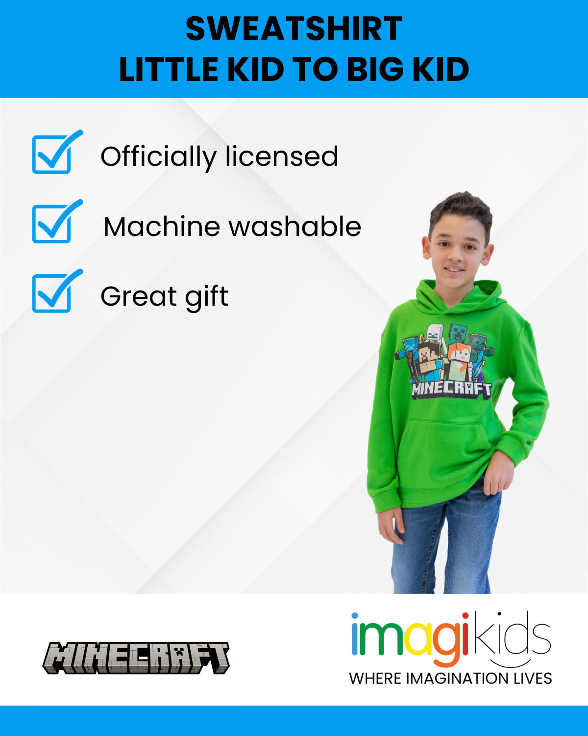 Minecraft Creeper Fleece Half Zip Hoodie – imagikids