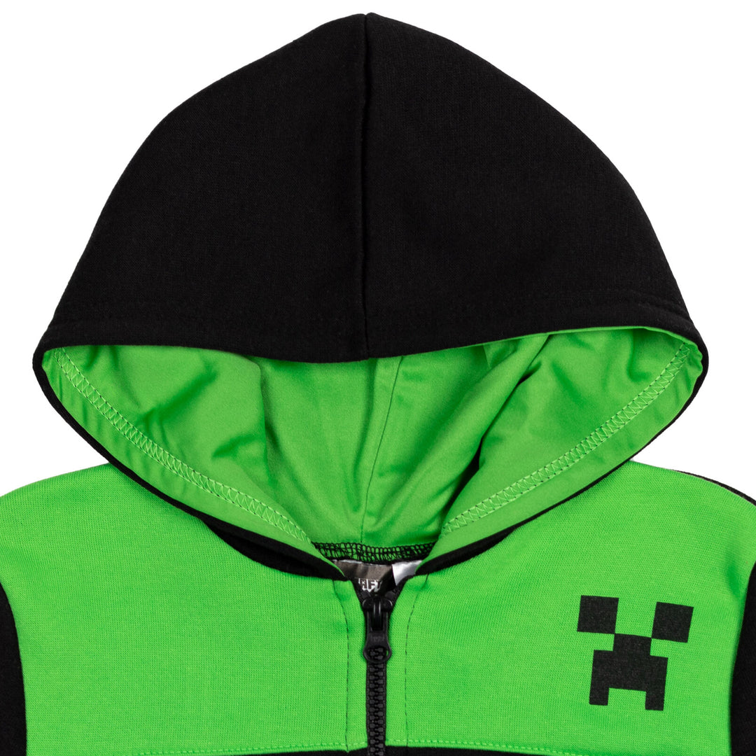 Minecraft Creeper Fleece Half Zip Hoodie