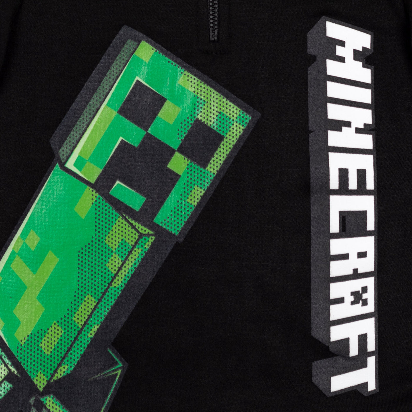 Minecraft Creeper Fleece Half Zip Hoodie