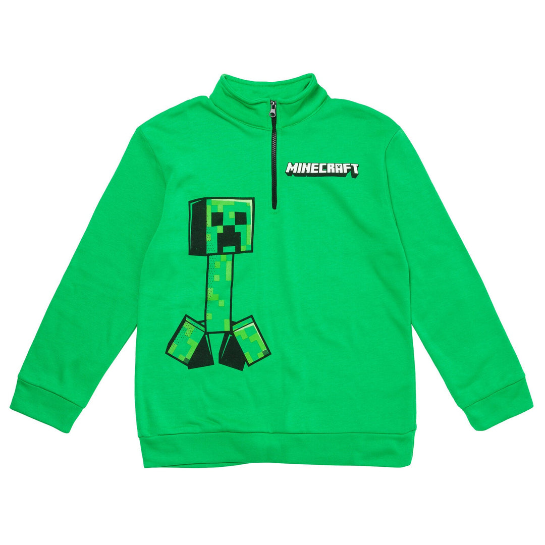 Minecraft Creeper Fleece Half Zip Sweatshirt and Pants Set - imagikids