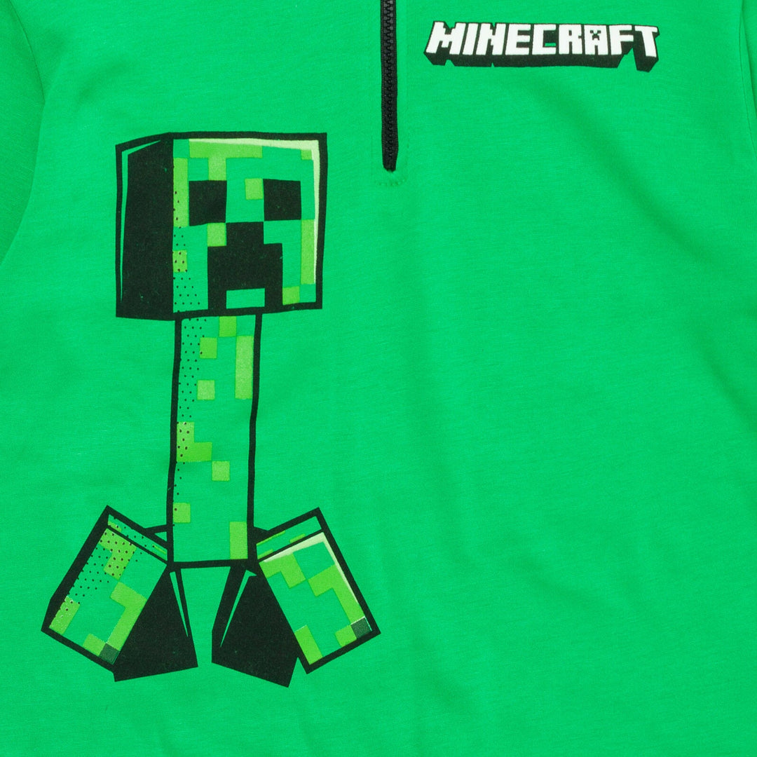 Minecraft Creeper Fleece Half Zip Sweatshirt and Pants Set - imagikids