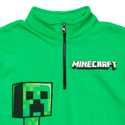 Minecraft Creeper Fleece Half Zip Sweatshirt and Pants Set
