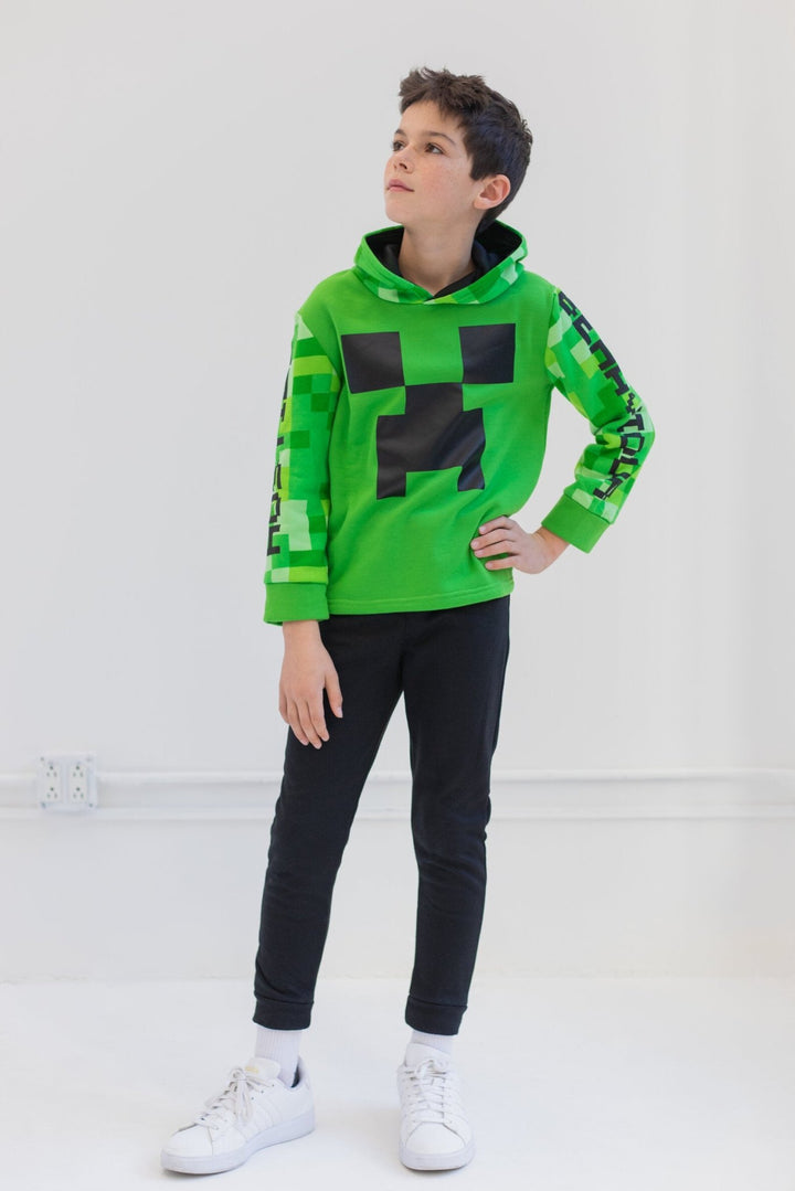 Minecraft Creeper Fleece Hoodie and Pants Outfit Set - imagikids