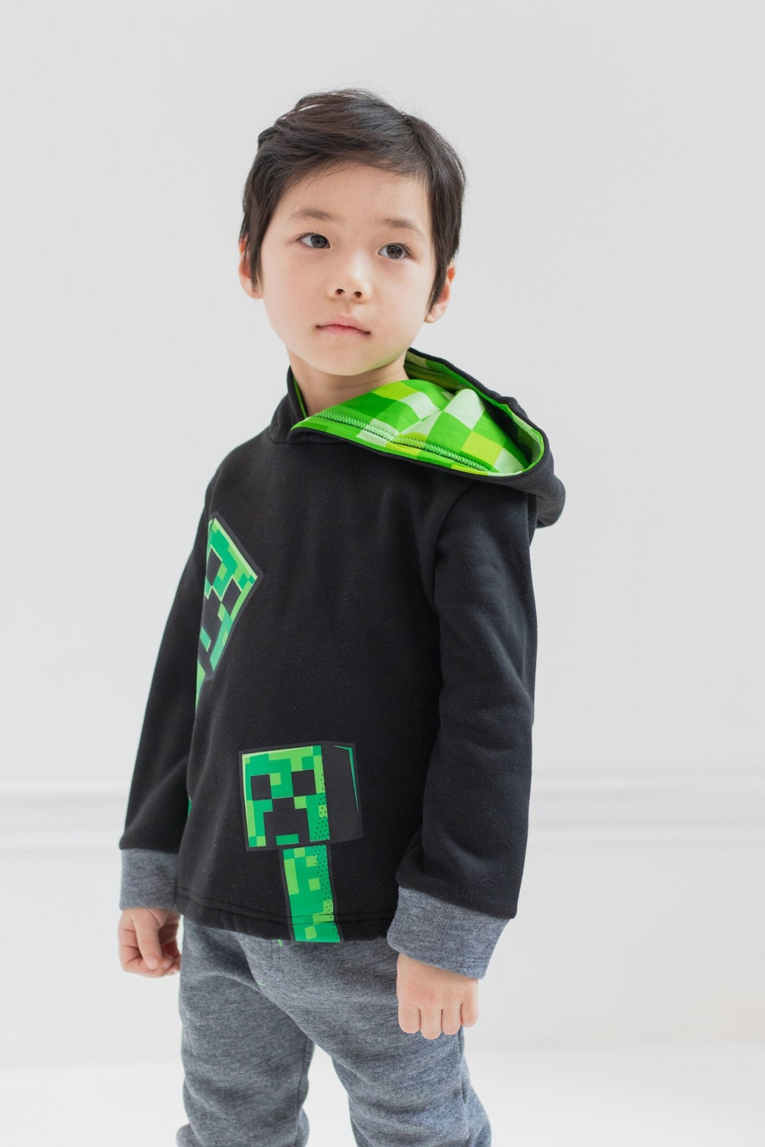 Minecraft Creeper Fleece Pullover Hoodie and Pants Outfit Set - imagikids