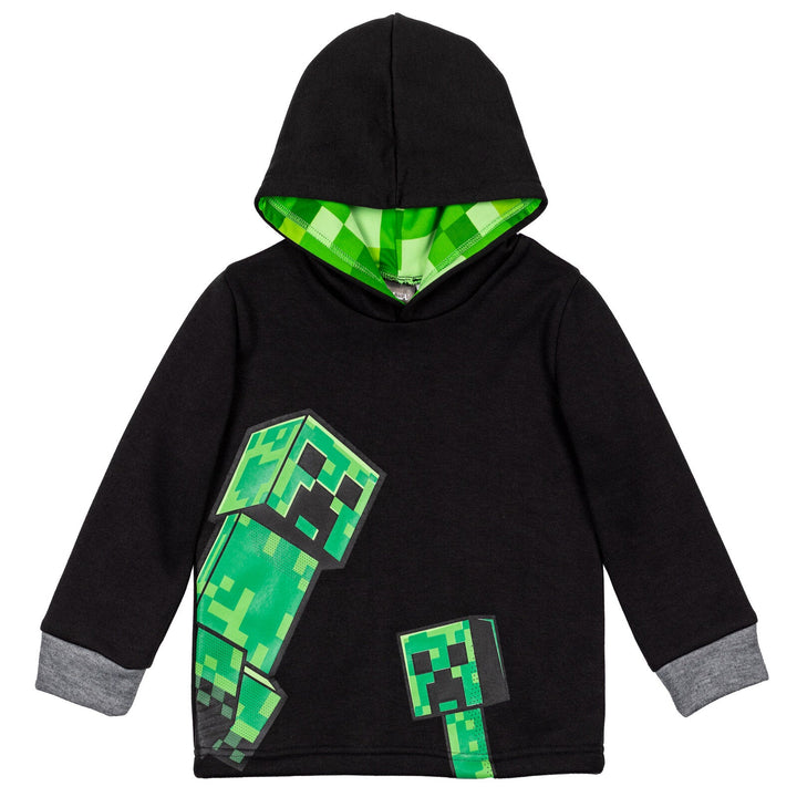 Minecraft Creeper Fleece Pullover Hoodie and Pants Outfit Set - imagikids