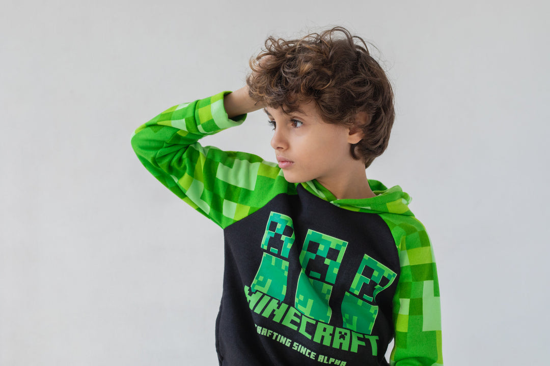 Minecraft Creeper Fleece Pullover Hoodie