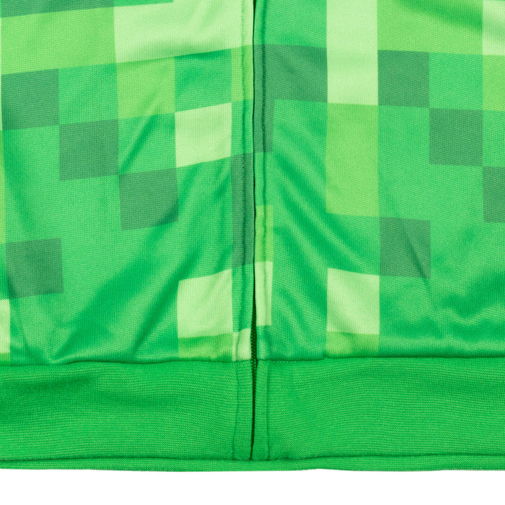 Sudadera con capucha y cremallera Minecraft Creeper Fleece Cosplay