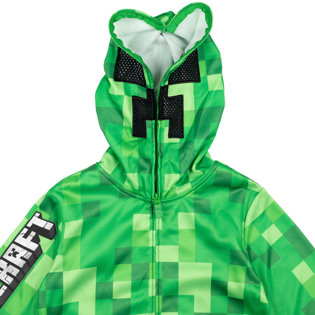 Minecraft Creeper Fleece Zip Up Hoodie