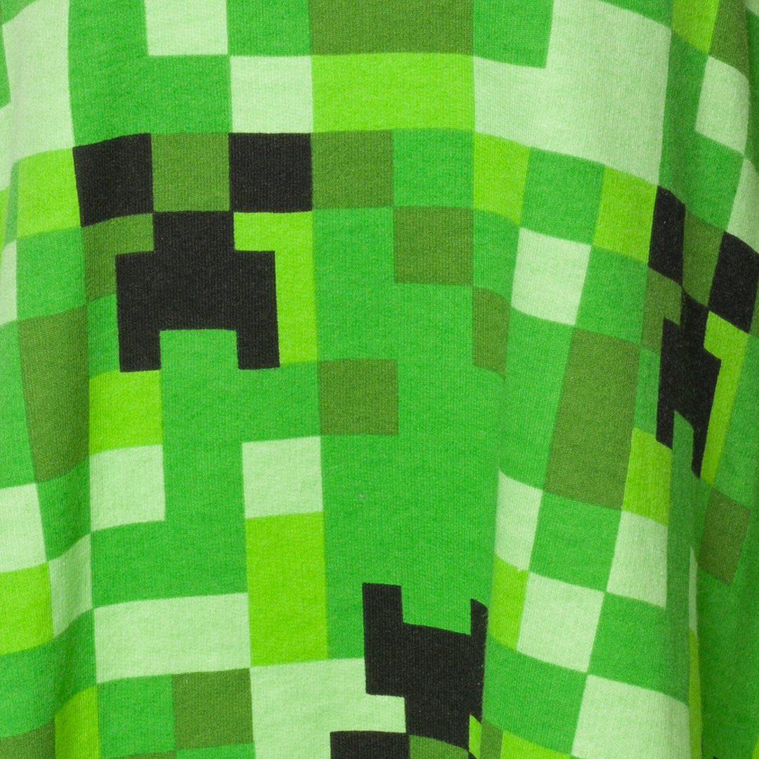 Minecraft Creeper French Terry Skater Short Sleeve Dress - imagikids