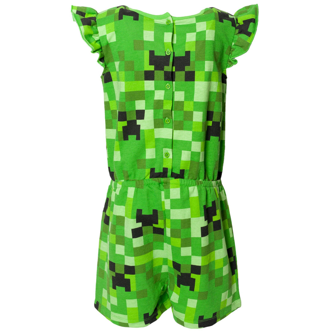 Minecraft Creeper French Terry Sleeveless Romper - imagikids