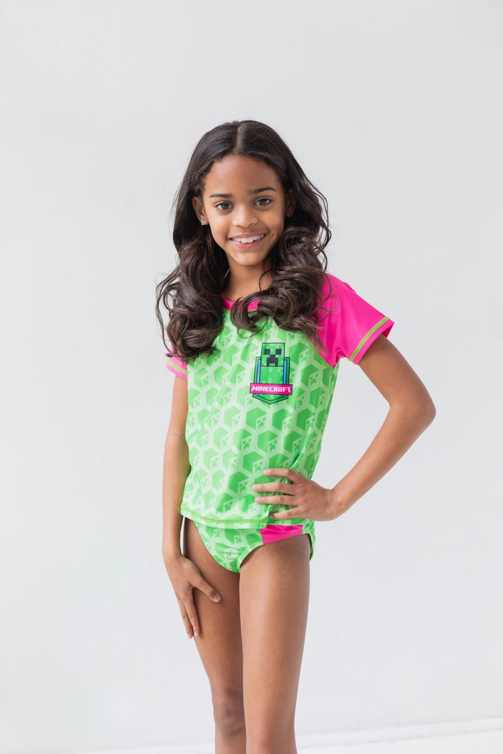 Minecraft Creeper Rash Guard and Bikini Bottom - imagikids