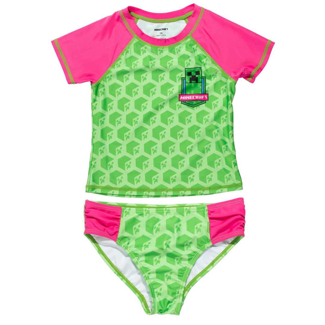 Minecraft Creeper Rash Guard and Bikini Bottom - imagikids