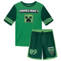 Minecraft Creeper Rash Guard and Swim Trunks UPF 50+ Outfit Set