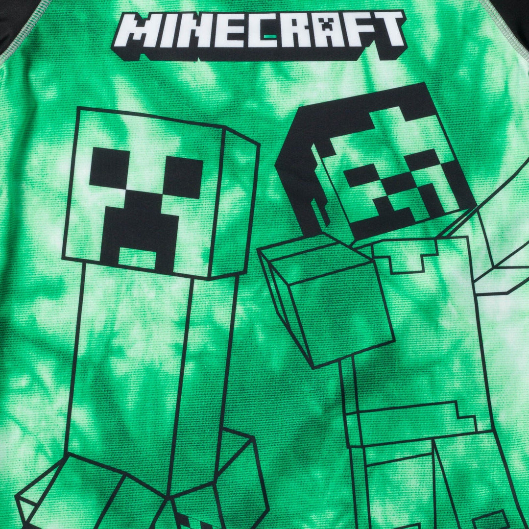 Minecraft Creeper Rash Guard Swim Shirt - imagikids