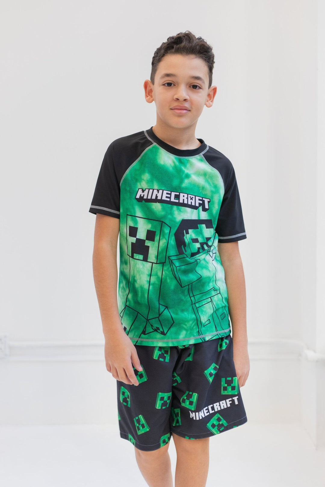 Minecraft Creeper Rash Guard Swim Shirt - imagikids