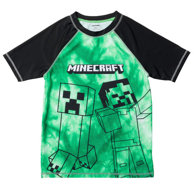 Minecraft Creeper Rash Guard Swim Shirt - imagikids