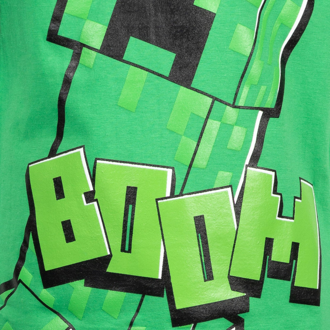 Minecraft Creeper T - Shirt and French Terry Shorts Outfit Set - imagikids