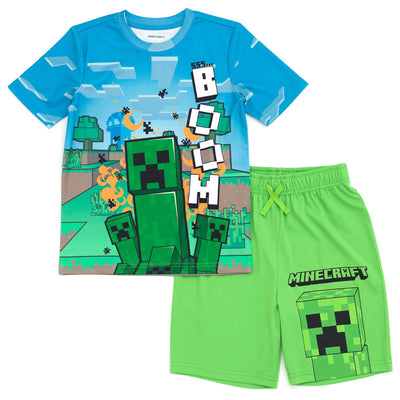 Minecraft Creeper T - Shirt and Shorts Outfit Set - imagikids