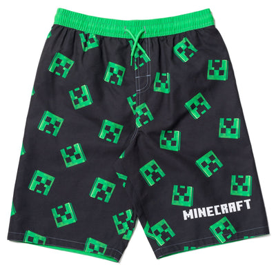 Minecraft Creeper UPF 50+ Swim Trunks Bathing Suit - imagikids