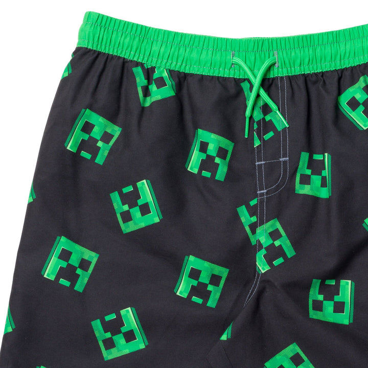 Minecraft Creeper UPF 50+ Swim Trunks Bathing Suit - imagikids