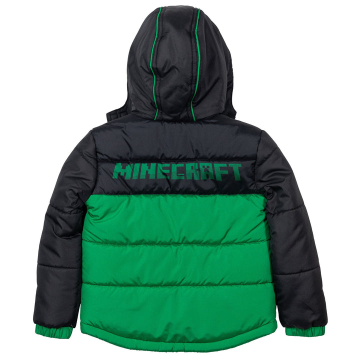 Minecraft Creeper Zip Up Winter Coat Puffer Jacket - imagikids