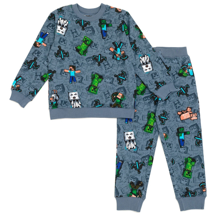 Minecraft French Terry Sweatshirt and Jogger Pants Set - imagikids