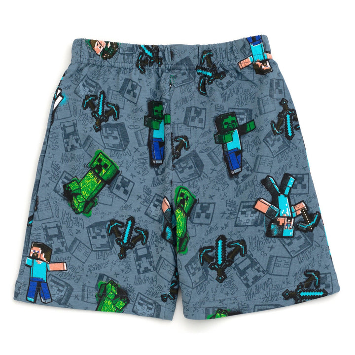 Minecraft French Terry T - Shirt and Bike Shorts Outfit Set - imagikids