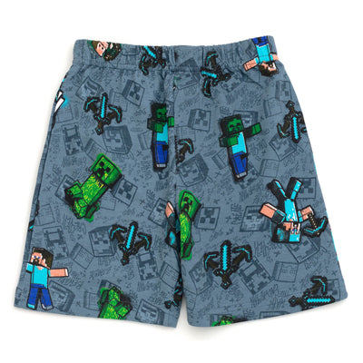Minecraft French Terry T-Shirt and Bike Shorts Outfit Set