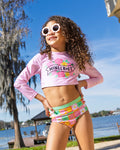 Minecraft Rash Guard and Bikini Bottom UPF 50+ Swim Set