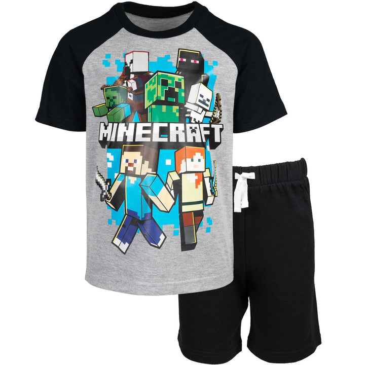 Minecraft T - Shirt and French Terry Shorts Outfit Set - imagikids