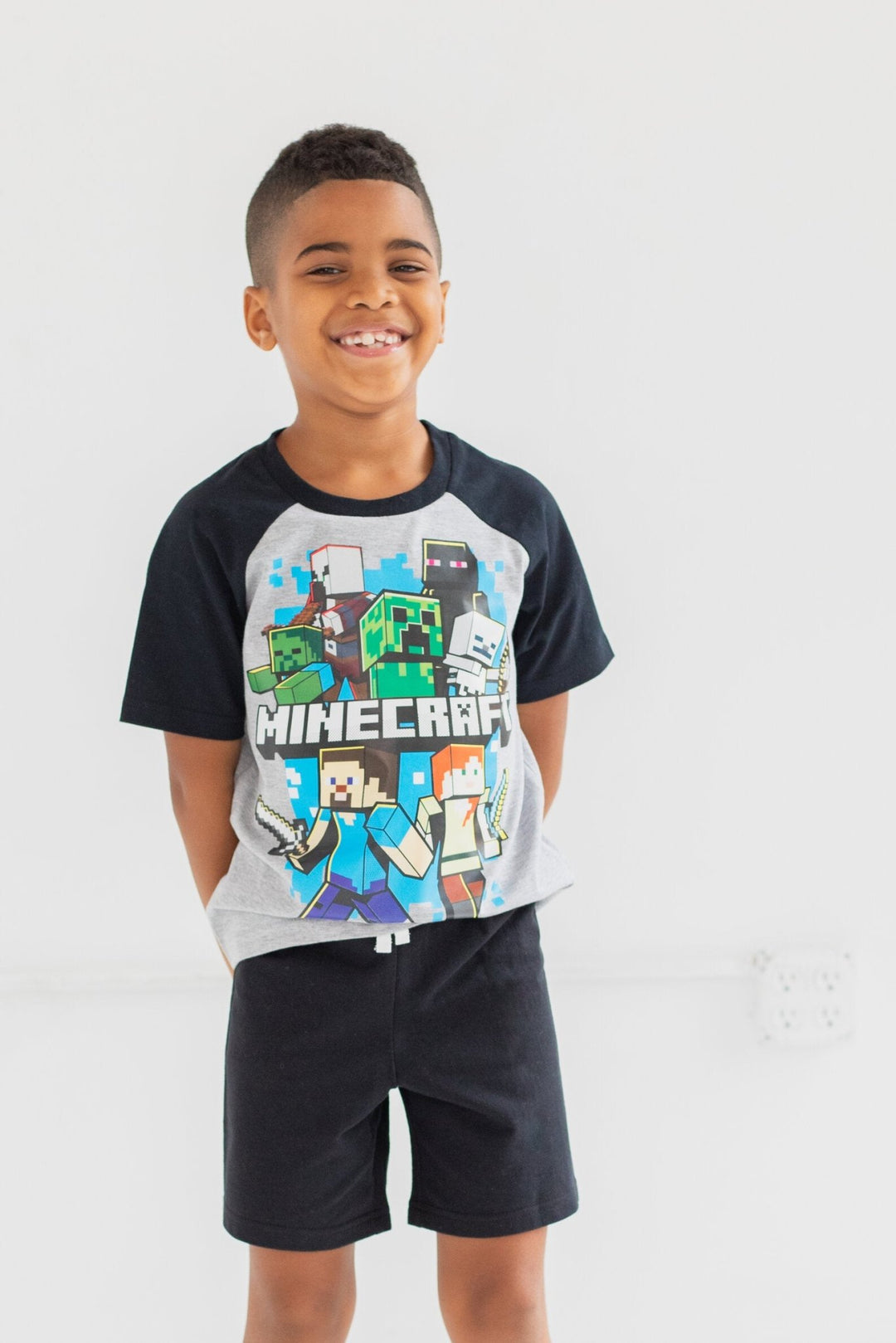 Minecraft T - Shirt and French Terry Shorts Outfit Set - imagikids