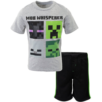 Minecraft T - Shirt and Mesh Shorts Outfit Set - imagikids