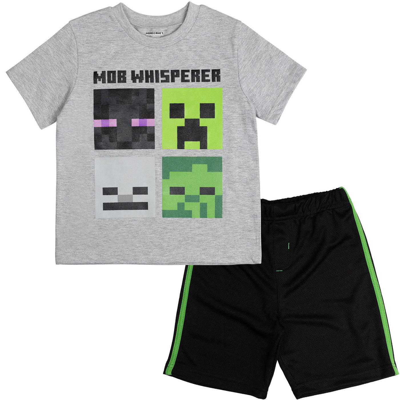 Camiseta gráfica de Minecraft y pantalones cortos de malla transpirable