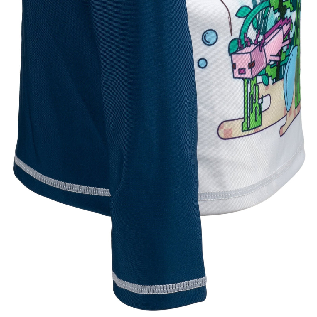 Minecraft UPF 50+ Rash Guard Swim Shirt - imagikids