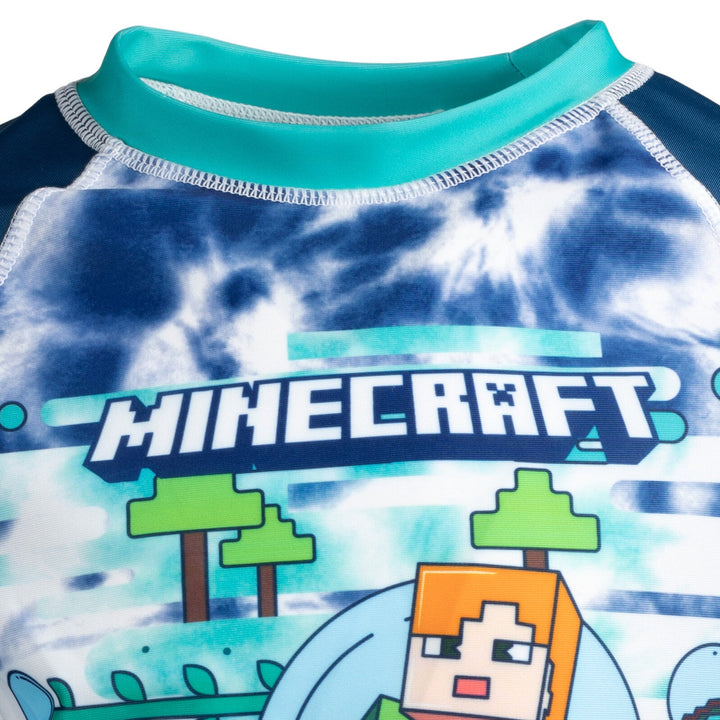 Minecraft UPF 50+ Rash Guard Swim Shirt - imagikids