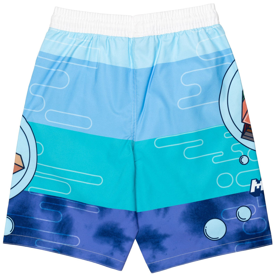 Minecraft UPF 50+ Rash Guard Swim Trunks Outfit Set - imagikids