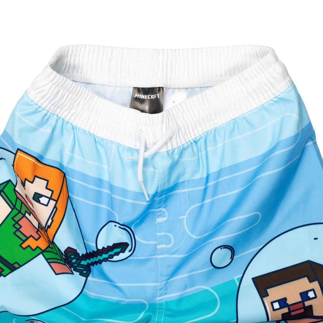 Minecraft UPF 50+ Rash Guard Swim Trunks Outfit Set - imagikids