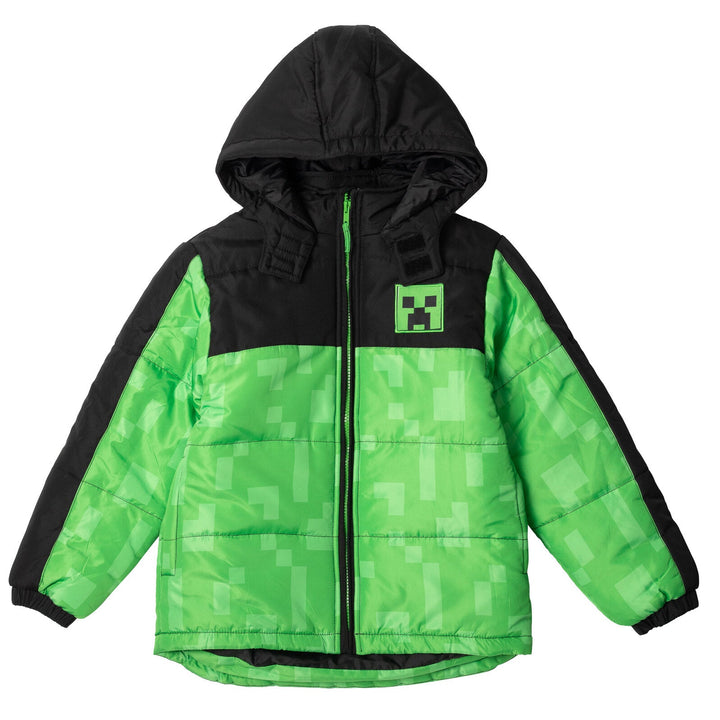 Minecraft Zip Up Puffer Jacket Snow Bib Ski Pants - imagikids