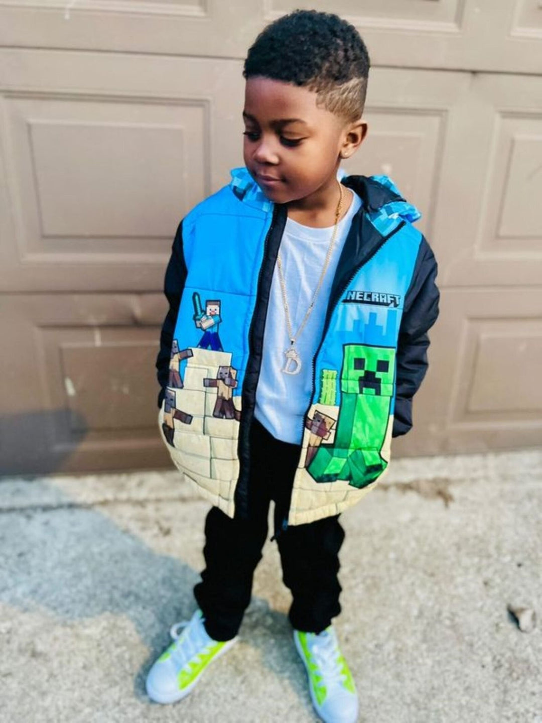 Minecraft Zip Up Winter Coat Puffer Jacket - imagikids