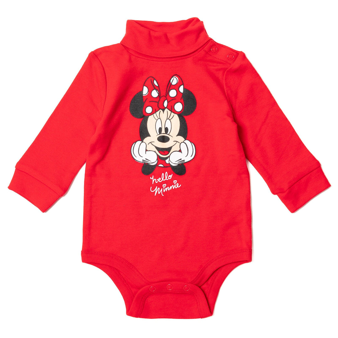 Minnie Mouse 2 Pack Turtleneck Cuddly Long Sleeve Bodysuits - imagikids