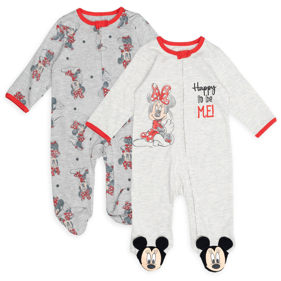 Minnie Mouse 2 Pack Zip Up Sleep N' Play Coveralls - imagikids