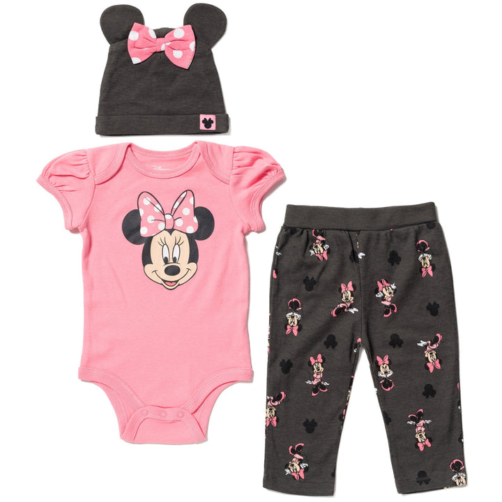 Minnie Mouse 3 Piece Outfit Set: Mix N' Match Bodysuit Pants Hat - imagikids