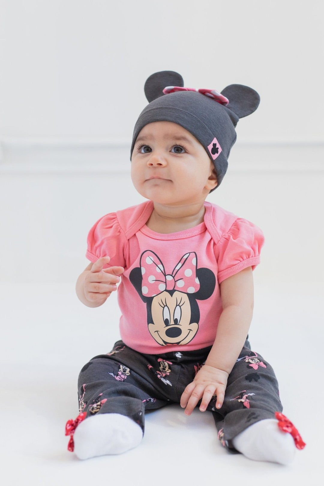 Minnie Mouse 3 Piece Outfit Set: Mix N' Match Bodysuit Pants Hat - imagikids