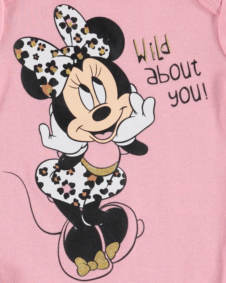 Minnie Mouse Bodysuit Pants Bib and Hat 4 Piece Outfit Set - imagikids